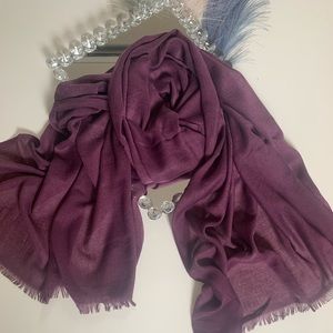 Plum - Plain - Pashmina - Viscose - Shawl
